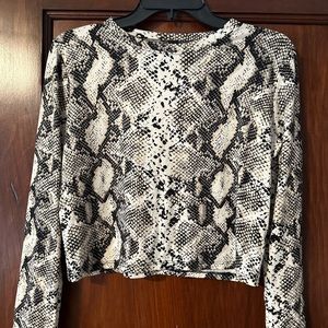 Windsor long sleeve snakeskin crop top